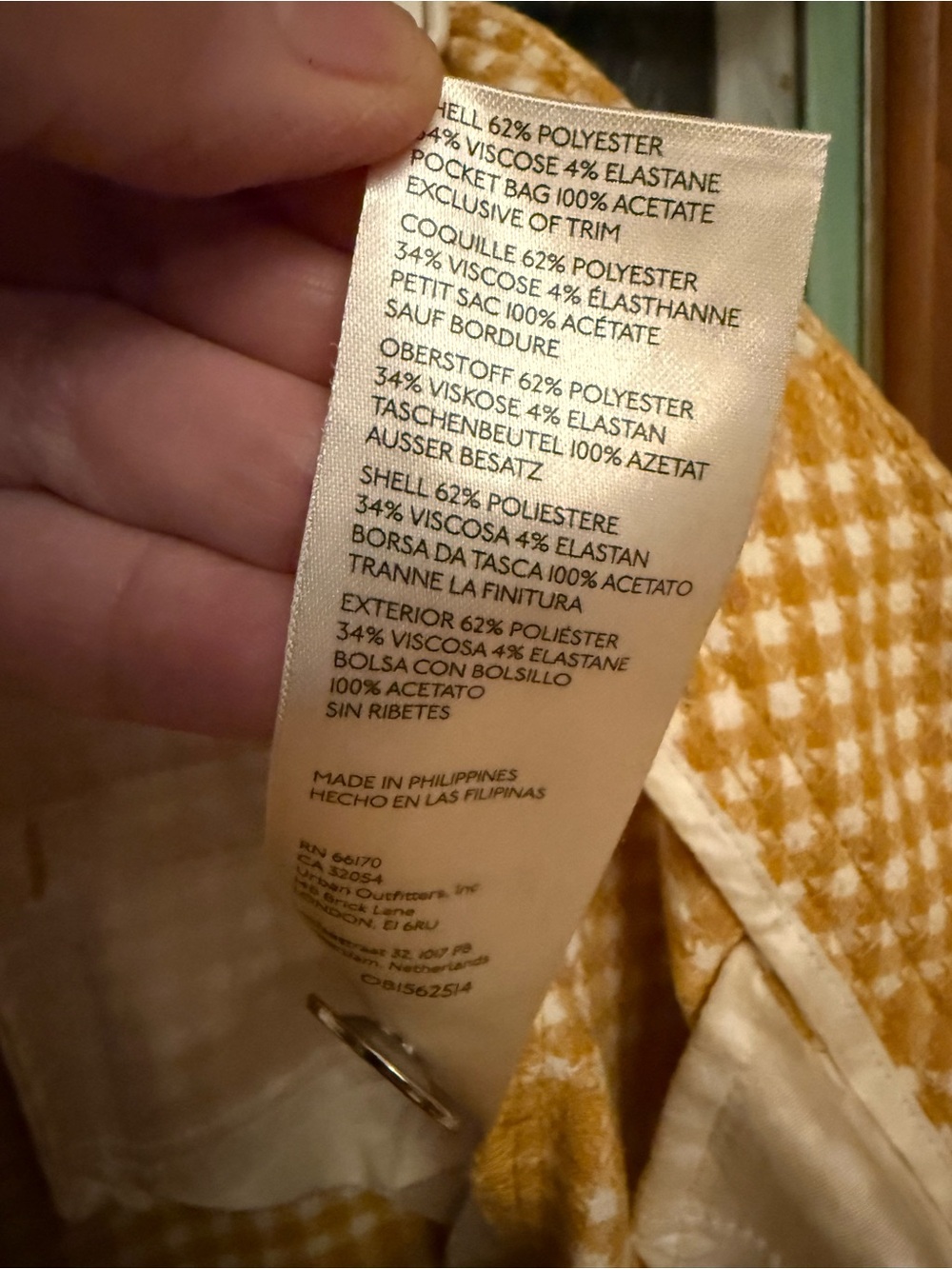 Anthropologie Maeve  yellow and white gingham plaid trousers .8 - Picture 13 of 15